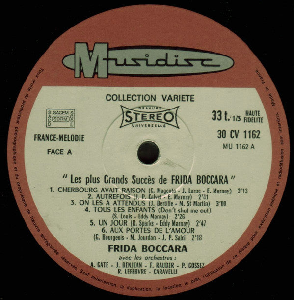 Frida Boccara : Les Plus Grands Succès De Frida Boccara (LP, Comp, RE)