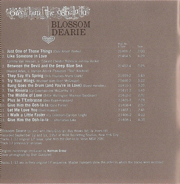 Blossom Dearie : Give Him The Ooh-La-La (CD, Album, RE, Dig)