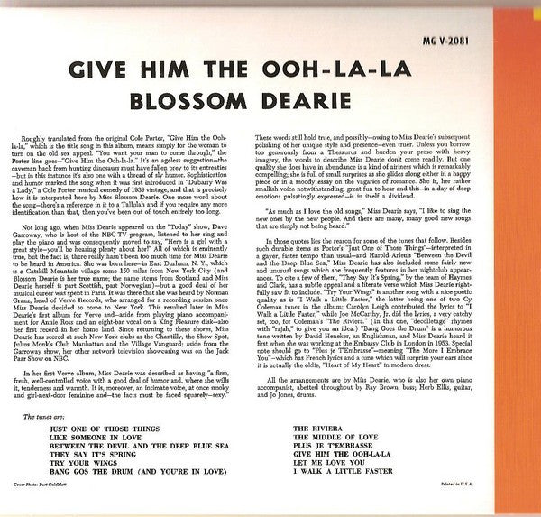 Blossom Dearie : Give Him The Ooh-La-La (CD, Album, RE, Dig)