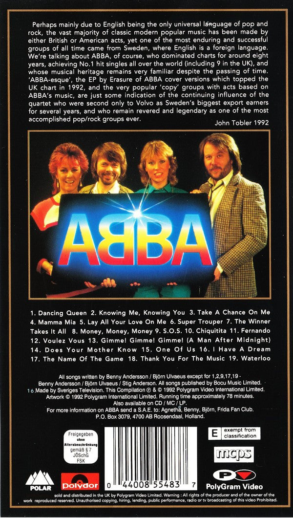 ABBA : Gold (Greatest Hits) (VHS, Comp, PAL)
