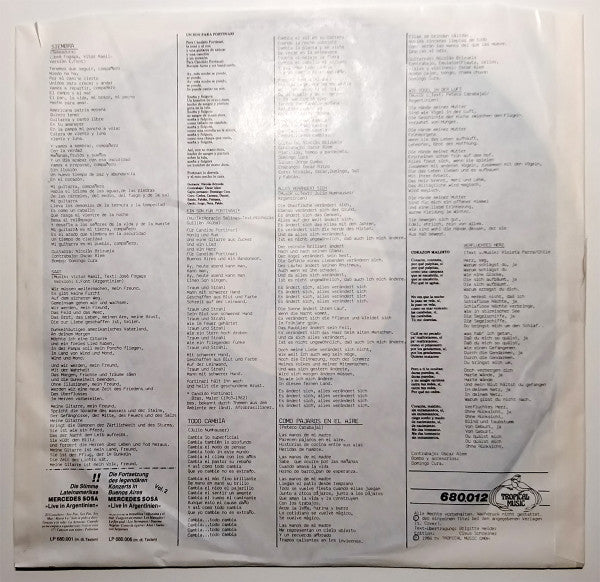 Mercedes Sosa : Todavía Cantamos! (LP, Comp)