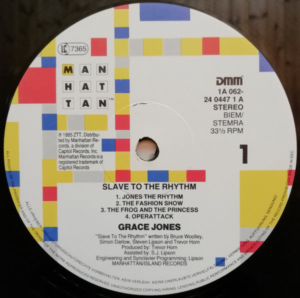 Grace Jones : Slave To The Rhythm (LP, Album)