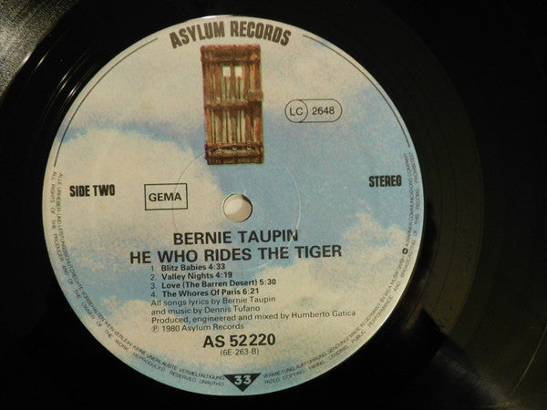 Bernie Taupin : He Who Rides The Tiger (LP, Album)