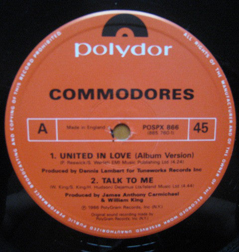 Commodores : United In Love (12")
