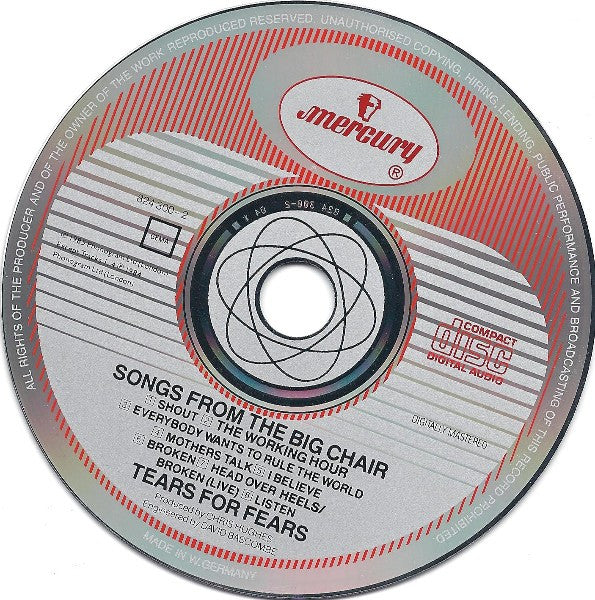 Tears For Fears : Songs From The Big Chair (CD, Album, RE)