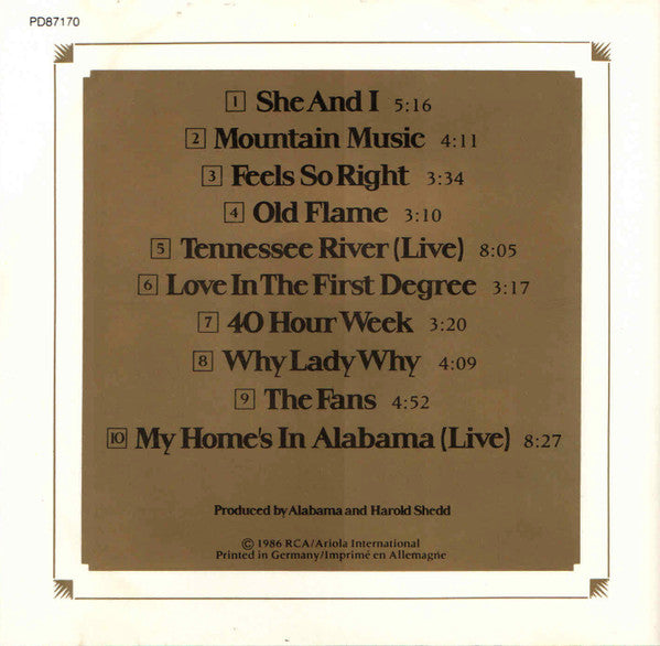 Alabama : Greatest Hits (CD, Comp)