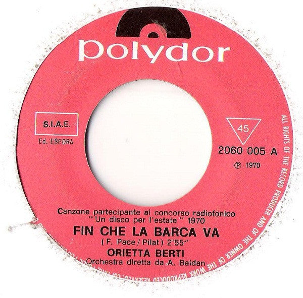 Orietta Berti : Fin Che La Barca Va (Il Grillo E La Formica) (7")