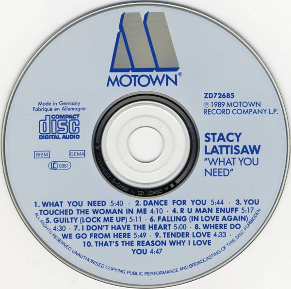Stacy Lattisaw : What You Need (CD, Album)