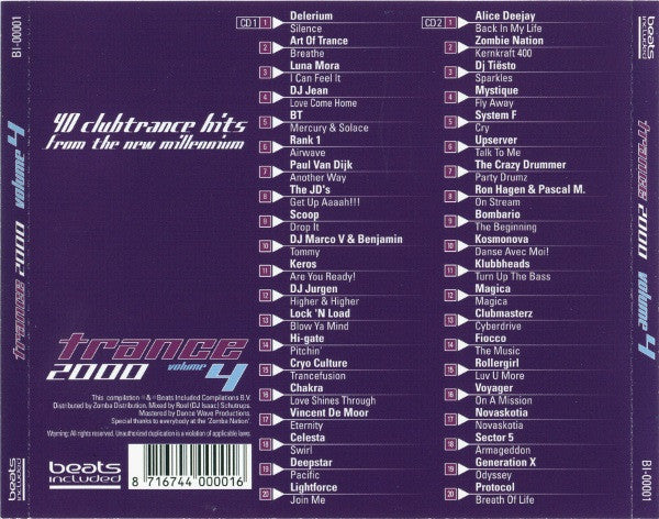 Various : Trance 2000 Volume 4 (2xCD, Mixed)