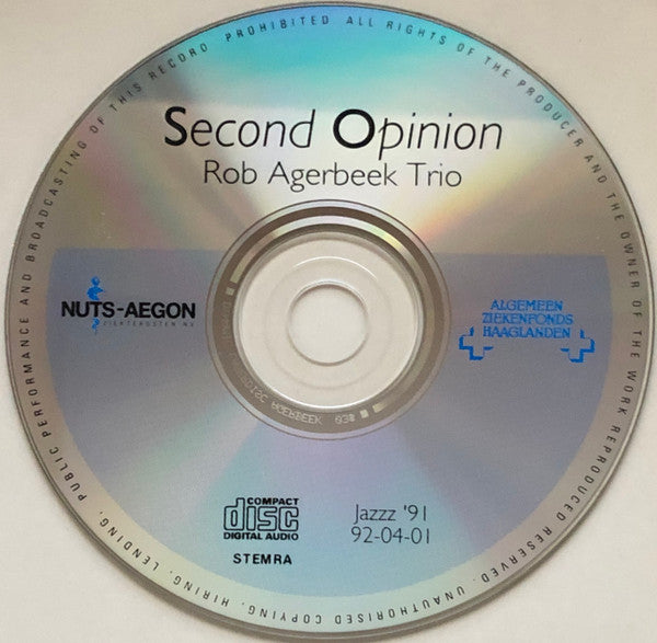 Rob Agerbeek Trio : Second Opinion (CD, Album)