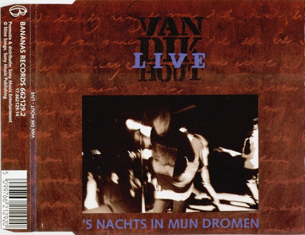 Van Dik Hout : Live - 's Nachts In Mijn Dromen (CD, EP)