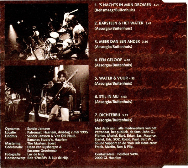 Van Dik Hout : Live - 's Nachts In Mijn Dromen (CD, EP)