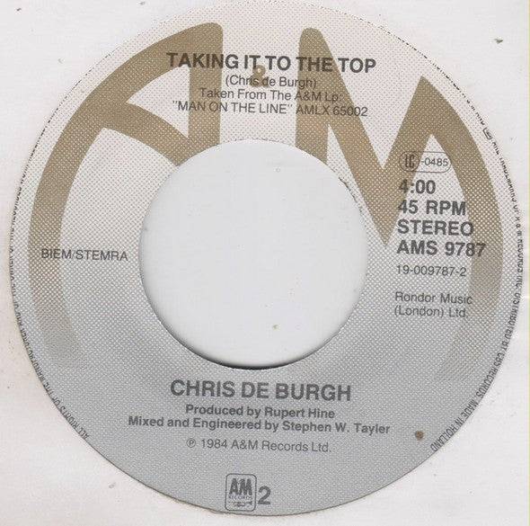 Chris de Burgh : The Head And The Heart (7", Single)