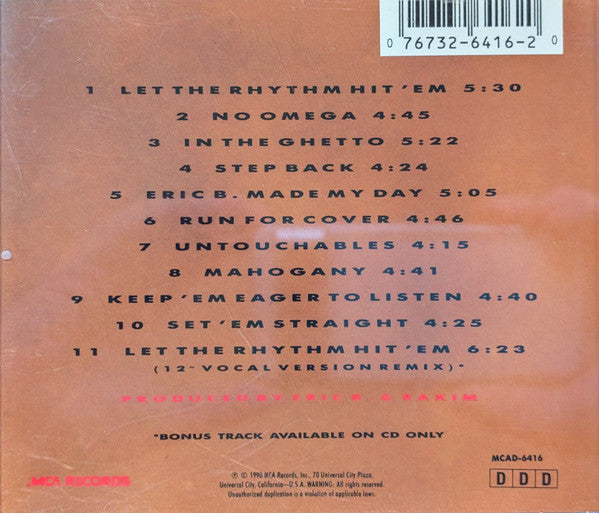 Eric B. & Rakim : Let The Rhythm Hit 'Em (CD, Album, RE)
