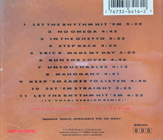 Eric B. & Rakim : Let The Rhythm Hit 'Em (CD, Album, RE)