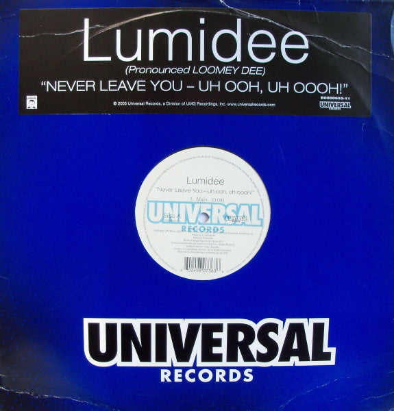 Lumidee : Never Leave You - Uh Ooh, Uh Oooh! (12")