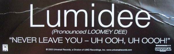 Lumidee : Never Leave You - Uh Ooh, Uh Oooh! (12")
