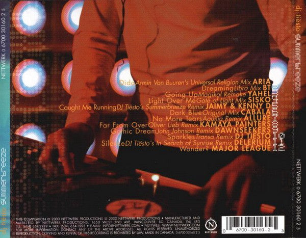 DJ Tiësto : Summerbreeze (CD, Mixed)