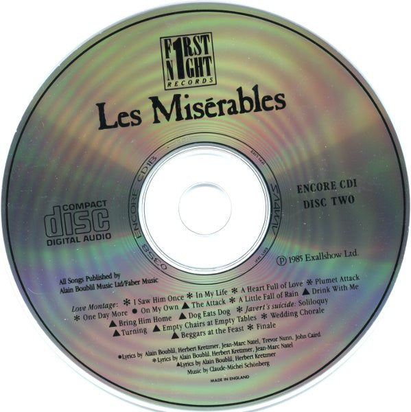 Alain Boublil And Claude-Michel Schönberg : Les Misérables - The Original London Cast (2xCD, RE)