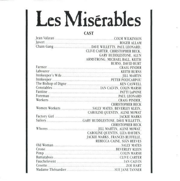 Alain Boublil And Claude-Michel Schönberg : Les Misérables - The Original London Cast (2xCD, RE)