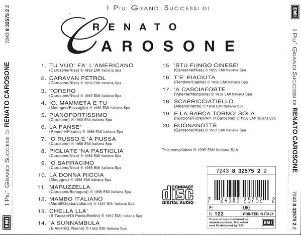 Renato Carosone : I Più Grandi Successi Di Renato Carosone (CD, Comp)