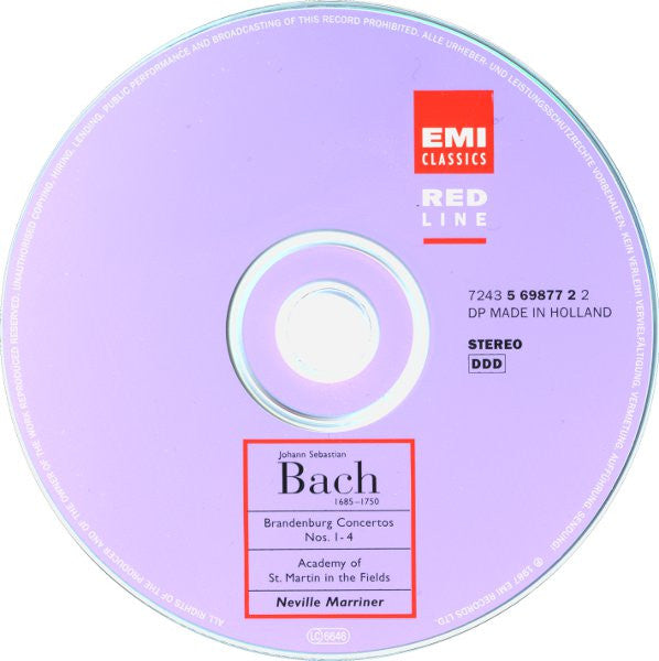 Johann Sebastian Bach, The Academy Of St. Martin-in-the-Fields, Sir Neville Marriner : Brandenburg Concertos Nos. 1-4 (CD)