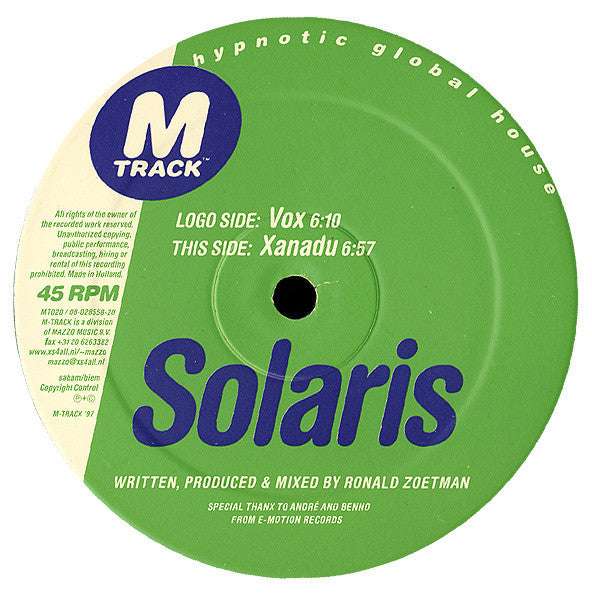 Solaris (15) : Vox (12")