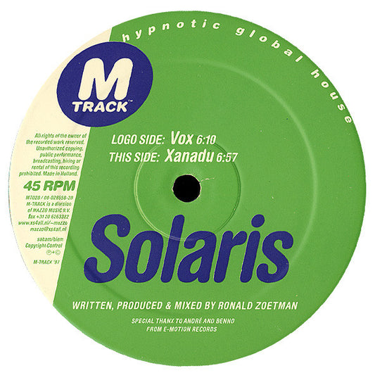 Solaris (15) : Vox (12")