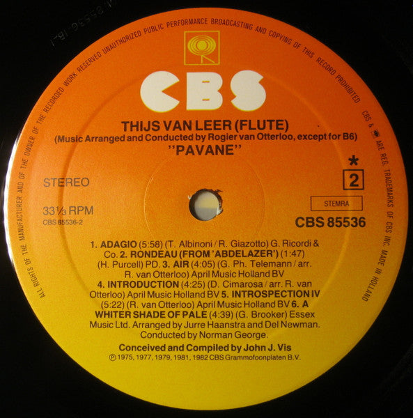 Thijs van Leer : Pavane "A Romantic Flute Concerto" (LP, Comp)