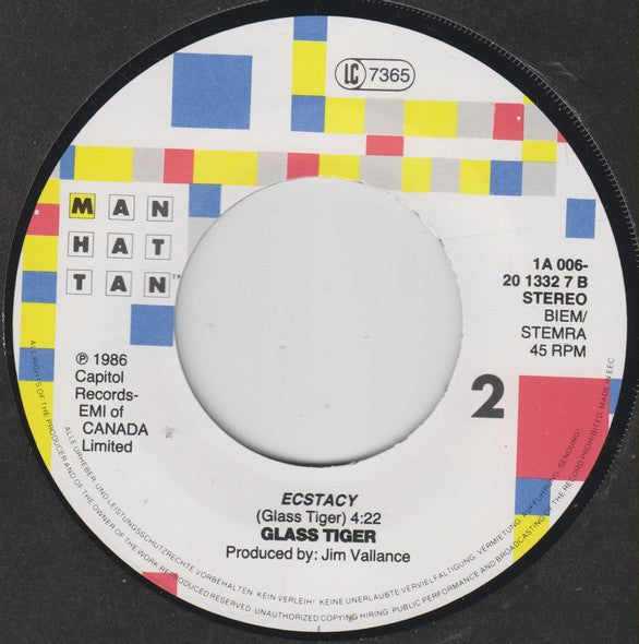 Glass Tiger : Thin Red Line (7", Single)
