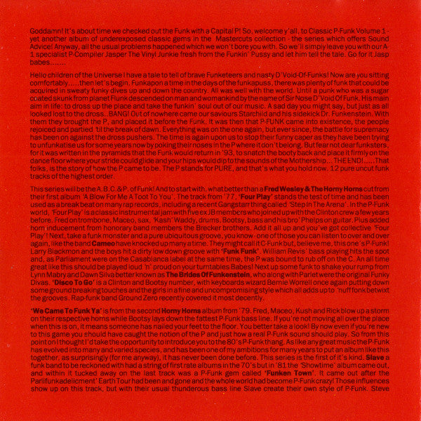Various : Classic P-Funk Mastercuts Volume 1 (CD, Comp)