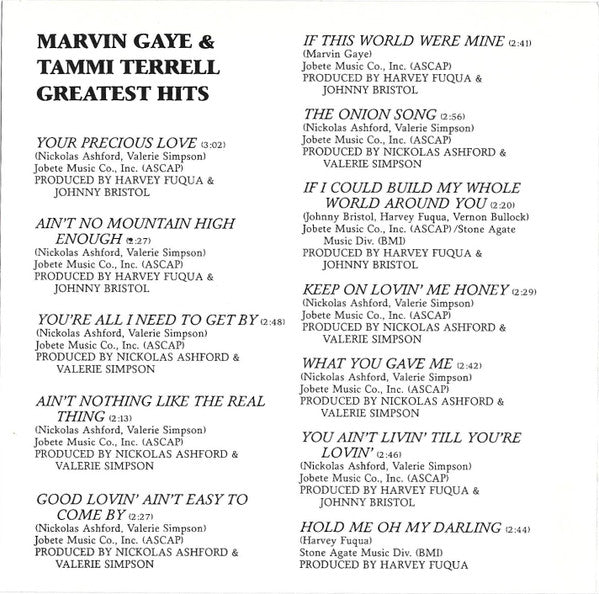 Marvin Gaye & Tammi Terrell / Diana Ross & Marvin Gaye : Marvin Gaye & Tammi Terrell: Greatest Hits / Diana & Marvin (CD, Album, Comp, RM)