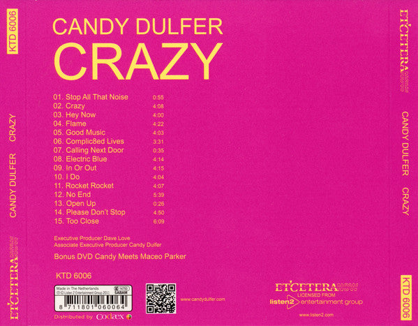 Candy Dulfer : Crazy (DVD-V, Bon + CD, Album + Dig)