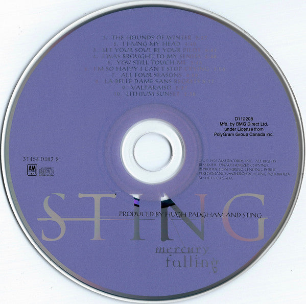 Sting : Mercury Falling (CD, Album, Club)