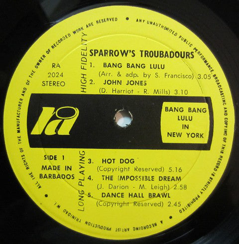 Mighty Sparrow And The Troubadours (4) : Bang-Bang Lulu In New York (LP)