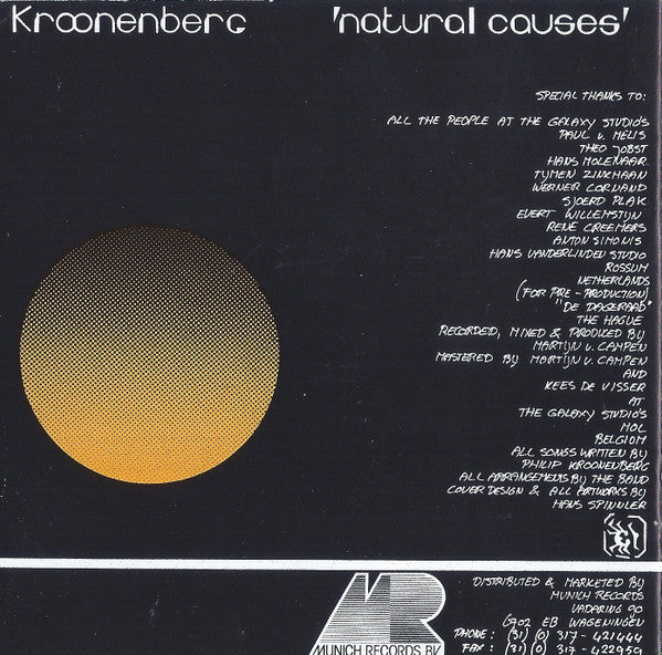 Philip Kroonenberg : Natural Causes (CD, Album)