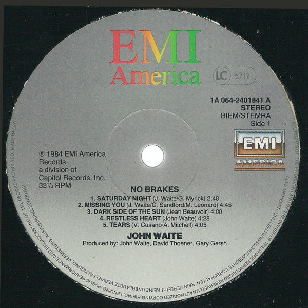 John Waite : No Brakes (LP, Album)