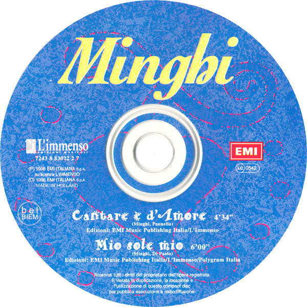 Amedeo Minghi : Cantare È D'Amore (CD, Maxi)