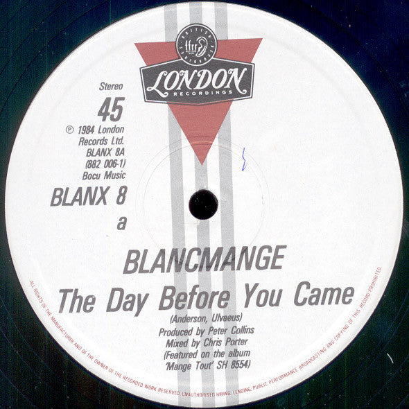 Blancmange : The Day Before You Came (12", Single)