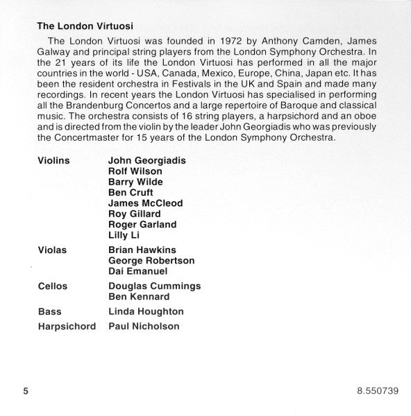 Tomaso Albinoni - Anthony Camden, The London Virtuosi, John Georgiadis : Oboe Concerti Op. 9, Nos. 2, 3, 5, 8, 9 & 11 (CD, Album, P+O)
