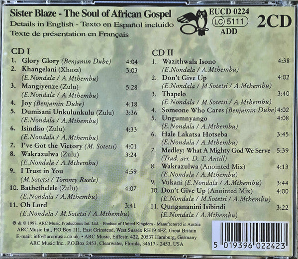Sister Blaze : The Soul of African Gospel 2CD (2xCD)