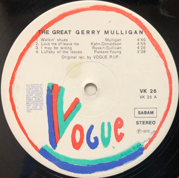 Gerry Mulligan : The Great Gerry Mulligan (LP, Comp)