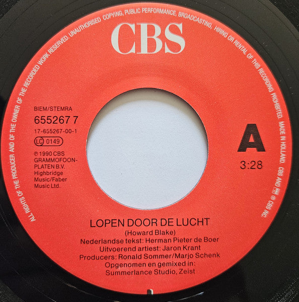 Jaron Krant : Lopen Door De Lucht (7")