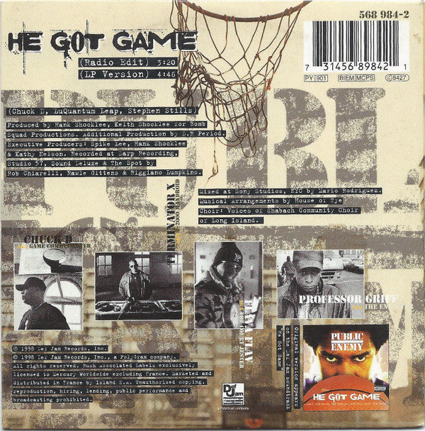 Public Enemy : He Got Game (CD, Single, Car)