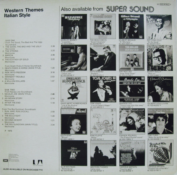 Ennio Morricone : Western Themes Italian Style (LP, Comp, RE)