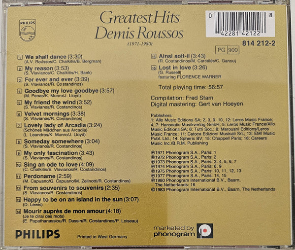 Demis Roussos : Greatest Hits (CD, Comp, RE, PMD)