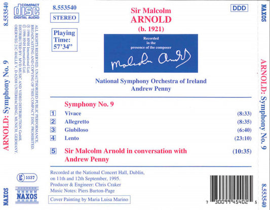 Malcolm Arnold - National Symphony Orchestra Of Ireland, Andrew Penny : Symphony No. 9 (CD, Album)