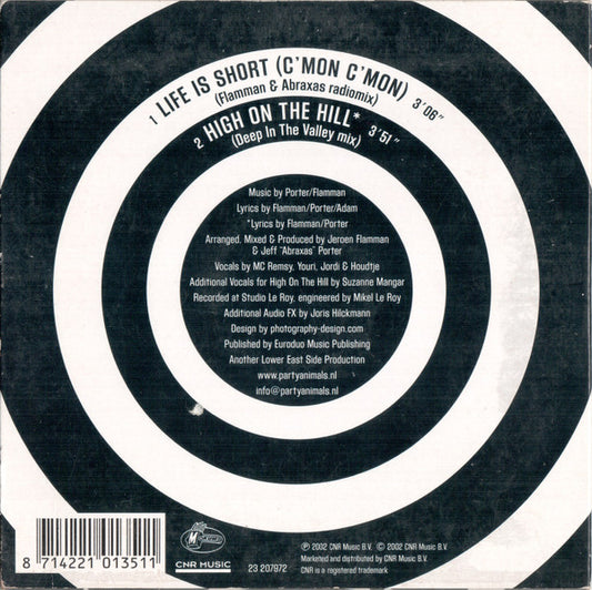 Party Animals : Life Is Short (C'Mon C'Mon) (CD, Single)