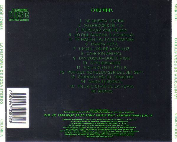 Soda Stereo : La Historia De Soda Stereo (CD, Comp)