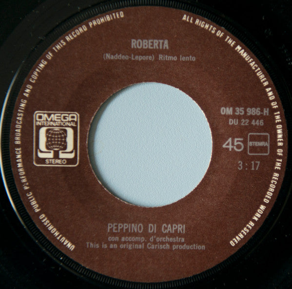 Peppino Di Capri : Roberta / Nustalgia (7", Single)